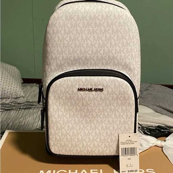 Michael Kors White Monogram Backpack - Picture 1 of 1